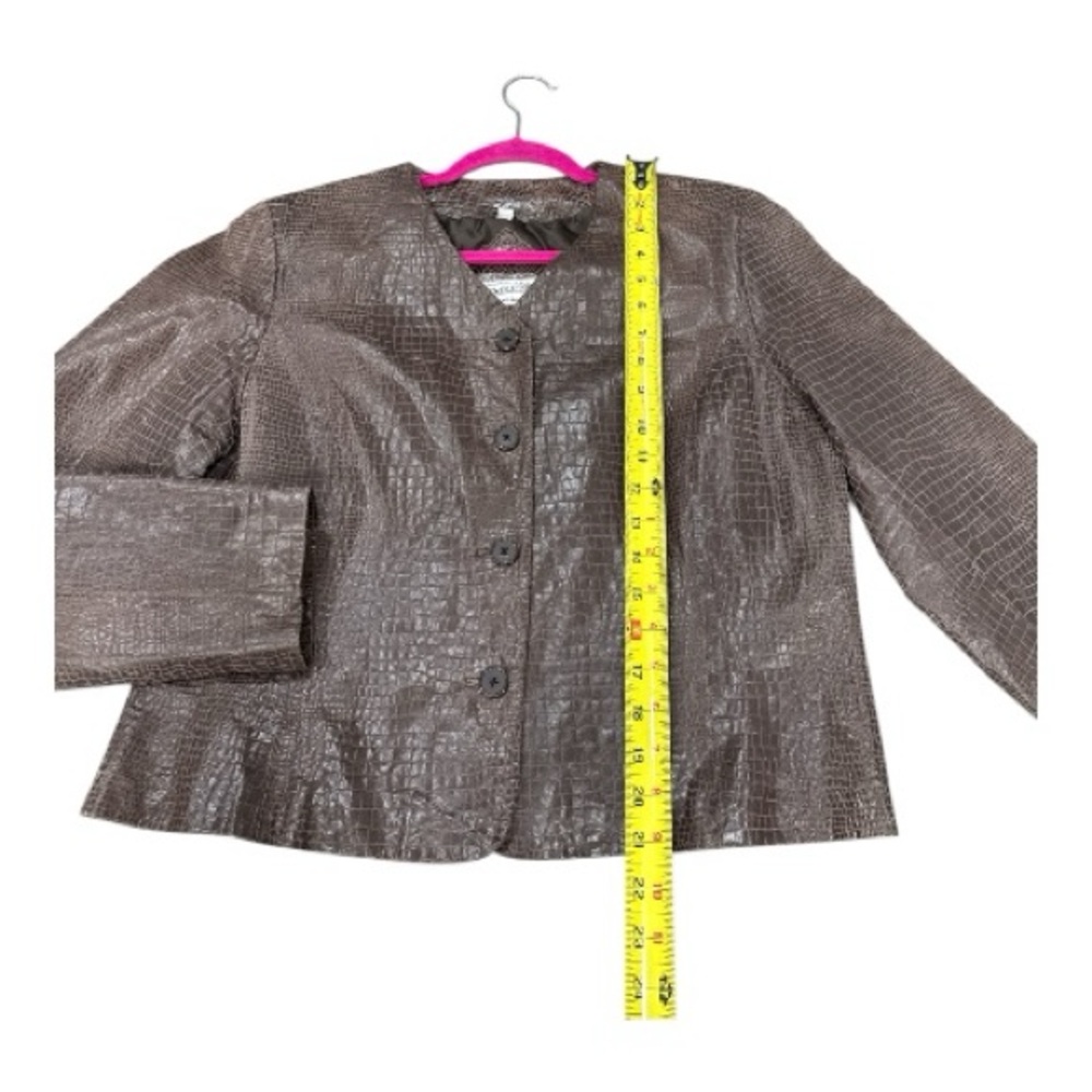 Pendleton Brown Crocodile-Embossed Jacket size L - image 5